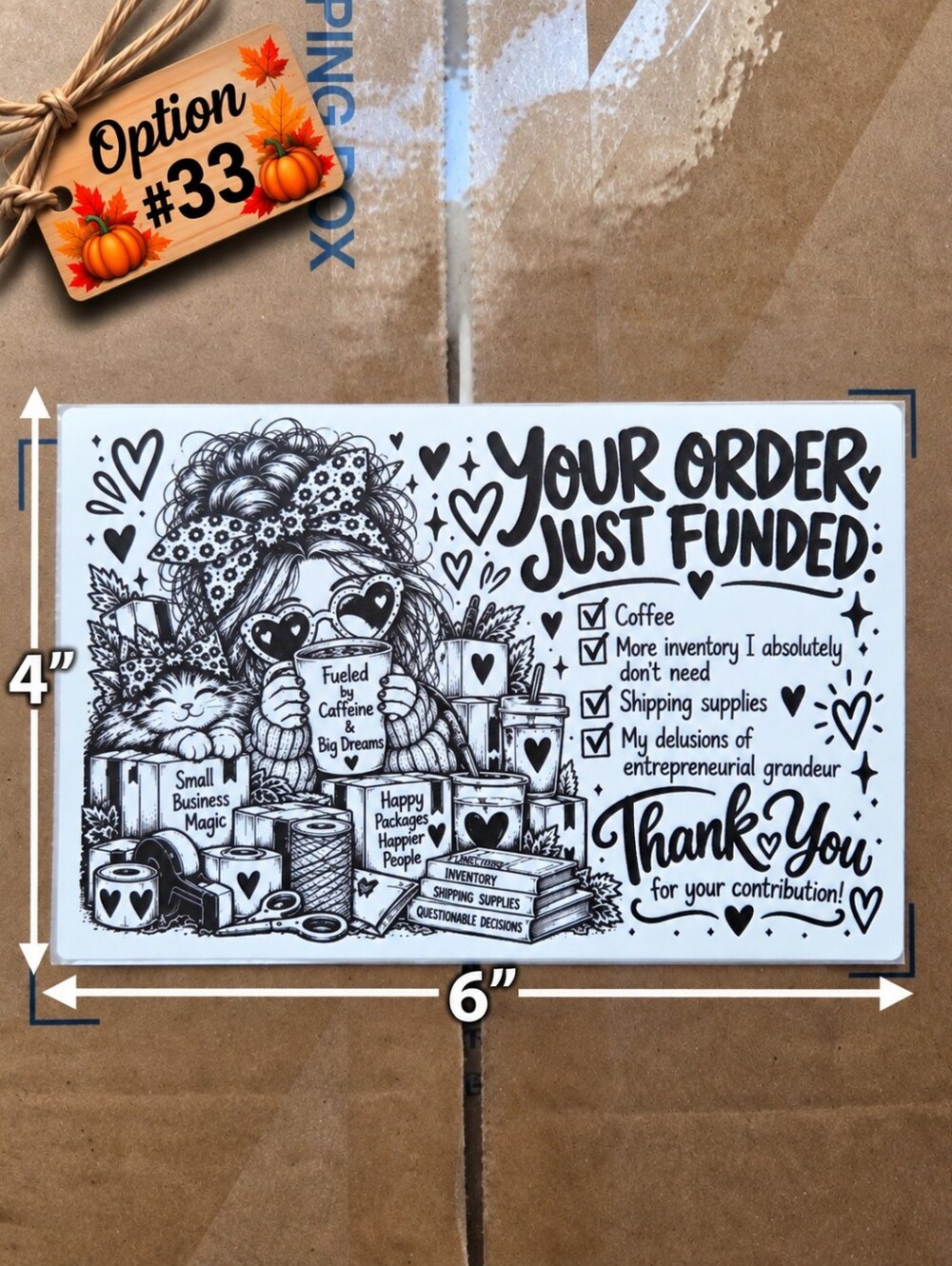 Large 4x6" Thermal Shipping Stickers - Design #33